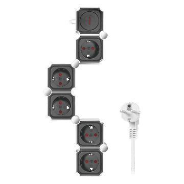 LogiLink 5-polni produžni kabel, 5 CEE 7/3 utičnica, fleksibilan, 1,5 m