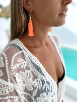 KAMI Boho naušnice s resicama narančaste boje