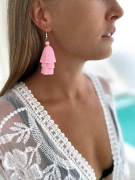 SISI PINK Boho naušnice s resicama