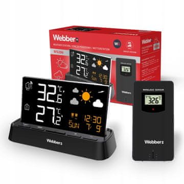 Webber WS206 DCF meteorološka stanica, vanjski termometar, tlak, budilica, POG