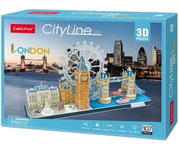 Bic Kubična zabavna slagalica 3D CITY LINE London London cubicfun 107 dijelova MC253h