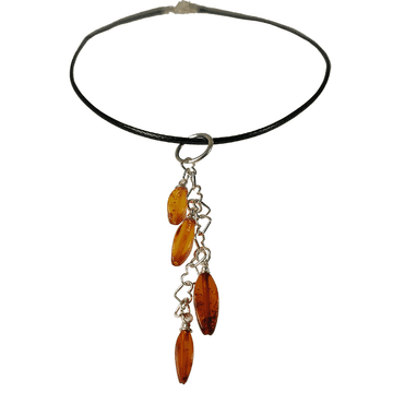 Ogrlica na nizu s privjeskom od jantara - Baltic Amber Collier