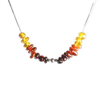 Ogrlica s raznobojnim jantarom - Baltic Amber Collier