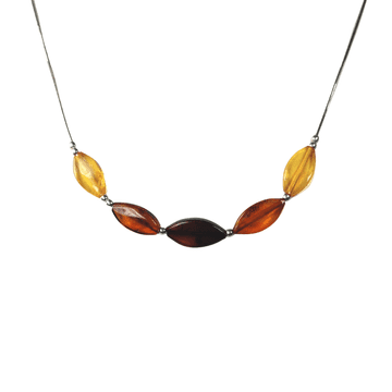 Ogrlica s raznobojnim jantarom - Baltic Amber Collier