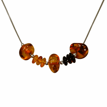 Ogrlica s raznobojnim jantarom - Baltic Amber Collier