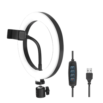 LogiLink LED prstenasta svjetiljka za pametni telefon s držačem za kuglastu glavu od 360°