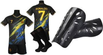 Dječji nogometni dres Ronalda Al Nassra + čarape + štitnici za potkoljenice 140
