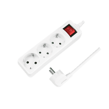 Logilink CEE 7/3 produžni kabel s 3 utičnice i prekidačem 1,4 m IP20 bijeli