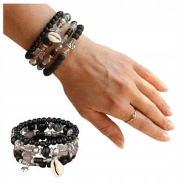 Set od 4 narukvica u BOHO crnom stilu