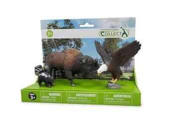 COLLECTA Set od 3 divlje životinje u paketu TVOROVI BIELIK BIZON