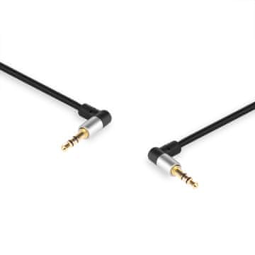 AUX KABEL 2x JACK 3.5 STEREO KUTNI UTIKAČ SLIM 2,0 m