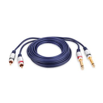 KABEL 2x JACK 6.3 MONO UTIKAČ - 2x RCA CINCH UTIKAČ KABEL 2x JACK 6.3 MONO UTIKAČ - 2x RCA CINCH UTIKAČ 1,5 m (MK50-2)