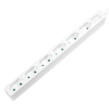 LogiLink Slim produžni kabel 6x CEE 7/16, 1,5 m, bijeli, štedi prostor i funkcionalan je