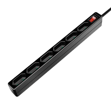 LogiLink Euro CEE 7/16 produžni kabel sa 6 utičnica i prekidačem, 1,5 m crni
