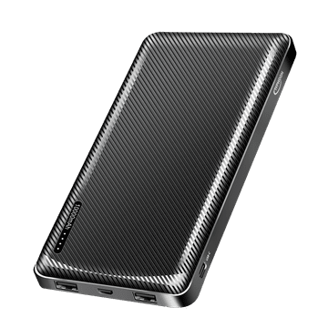 Power bank 10.000 mAh, 2x USB-A, USB-C, micro-USB, crna - Typhoon