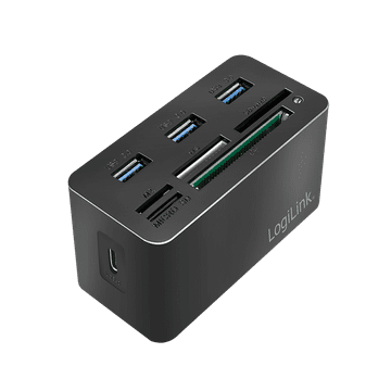 LogiLink 8-portna USB 3.2 Gen1 priključna stanica crna 5Gb/s čitači kartica