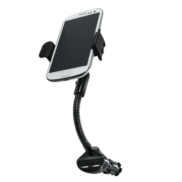 Punjač za auto držač za telefon 2x USB-A 15,5 W za upaljač 12-24V rotacija od 360° za pametne telefone 60-87 mm LogiLink