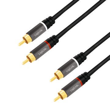 RCA audio kabel 2xRCA na 2xRCA Chinch Stereo 2 m pozlaćeni metalni LogiLink