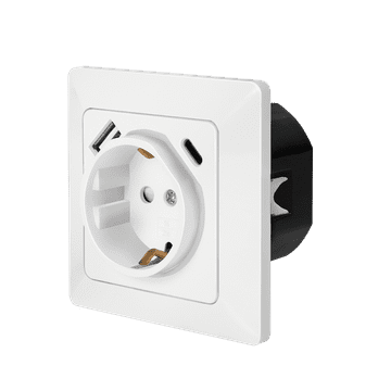 LogiLink 18W USB-C napajanje, ugradbena električna utičnica, bijela