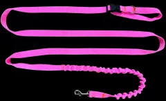 Povodac za pse s amortizerom 480 cm NEON RUŽIČASTI Podesivi HandsFree Proizvedeno u Poljskoj