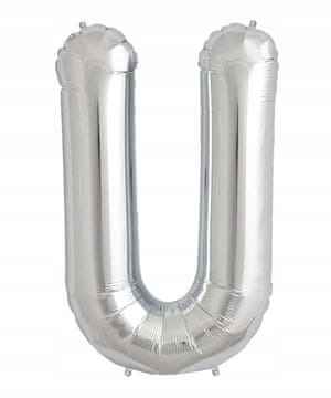 Import Srebrni balon slovo U, 40 cm, folija, za rođendan, vjenčanje, zabavu.