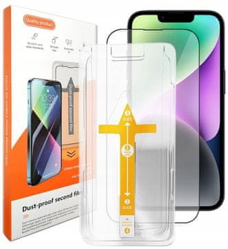 Import Zaštitno staklo od kaljenog stakla za iPhone 15 Plus s okvirom za pozicioniranje