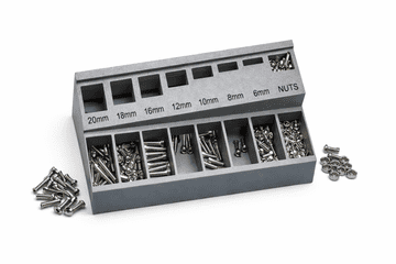 Organizator za vijke i matice 6-20 mm, radionički sorter s 8 pretinaca