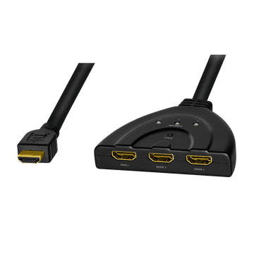 HDMI preklopnik s 3 priključka, dvosmjerni (1x3/3x1), 4K/30 Hz, CEC, LogiLink pigtail