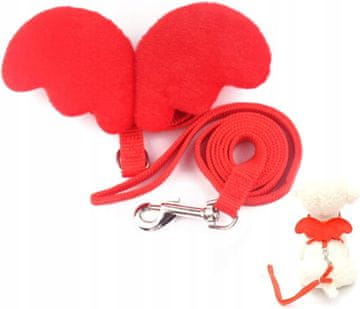 Import Pojas s krilima za male pse i mačke s povodcem XS 0,5-2 kg (crvena)