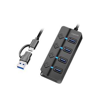 USB 3.2 Gen1 Hub 4xUSB preklopnika - LogiLink - Brzi prijenos, kompaktan