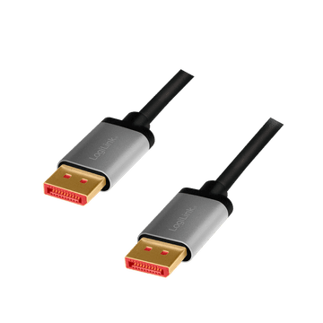 DisplayPort kabel 8K/60Hz, aluminijski, 1 m, crno/sivi, velika brzina, HD audio, opcije višestrukog streaminga, Dolby Digital - 1 set
