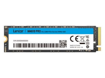 500 GB M.2 80 mm PCIe 3.0 x4 NVMe SSD, 3D TLC, NM610 PRO (LNM610P500G-RNNNG)