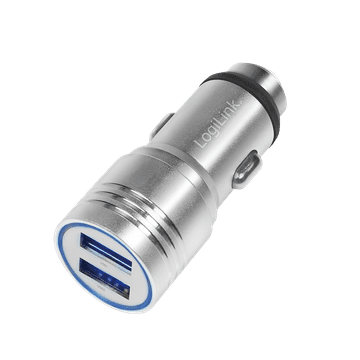 Logilink 10,5 W USB auto punjač s čekićem za hitne slučajeve 2xUSB 5 V/2,1 A