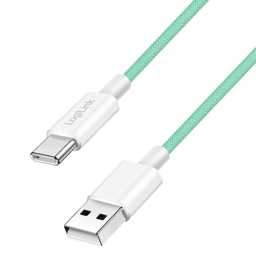 LogiLink USB-C na USB-A kabel 1,5 m najlonski 60 W 480 Mbps zeleni USB 2.0