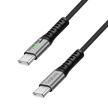 USB 3.2 Gen2x2 USB-C 20 Gb/s 100 W 4K 60Hz PD 3.0 LED kabel 1,5 m LogiLink