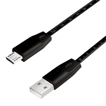 LogiLink USB-A na Micro-USB kabel 1 m s Measure Black Sync punjenjem