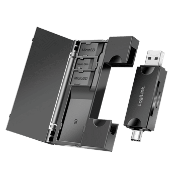 LogiLink USB 3.2 Gen1 čitač SD/microSD kartica USB-C USB-A OTG pohrana 5 Gb/s