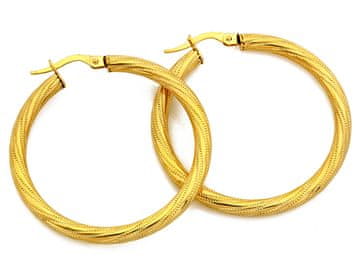 Zlatne naušnice 585 upleteni krugovi 37mm s engleskim ukrasom za poklon