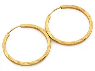 Zlatne naušnice 585 14kt elegantne sjajne krugovi 25mm 1.47g za svaki dan