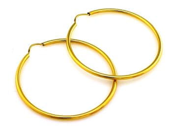 Ženske naušnice od zlata 585 14k, sjajni krugovi 42mm 1.55g za mamu