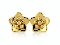 Zlatne naušnice 585 cvjetići zlatni 14k elegantni uzorak za poklon