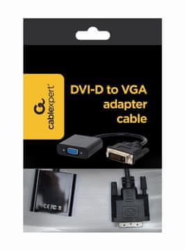 GEM GEM A-DVID-VGAF-01 Adapter DVI-D na VGA, 0.2m, Crna