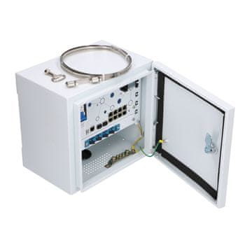 Extē Extralink Minos PoE switch, 8x RJ45 1000Mbps, 2x SFP, 200W, L2, aktivno hlađenje, bijeli