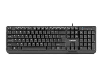 slomart NATEC KEYBOARD TROUT SLIM USB, US LAYOUT, CRNA tipkovnica