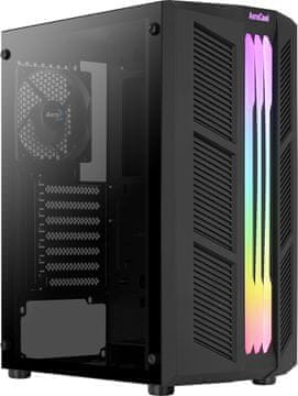 Aer Aerocool Prime Midi Tower Kućište Crno s Plavom/Crvenom/Zelenom Rasvjetom