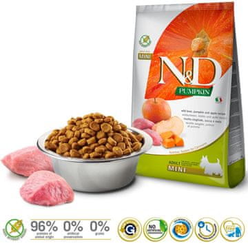 Farmina N&D GF PUMPKIN BOAR&APPLE HRANA ZA ODRASLE PTICE MINI 7 kg