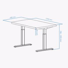 UVI LITE V2 električni stol Chalet Oak i bijeli okvir 139 x 68 x 2,5 cm
