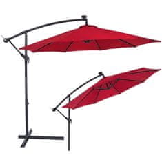 Northix Solarni LED vrtni suncobran 330 cm aluminijski jarbol