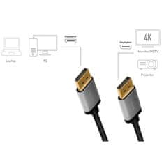 LogiLink DisplayPort kabel 4K/60Hz aluminijski 1 m