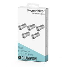 Champion F-konektor 7,0 / 4,8 m, pakiranje od 5 komada